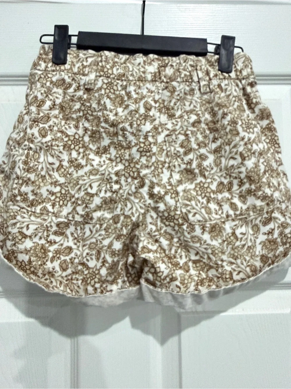Old Navy Floral Paperbag Shorts - White & Brown